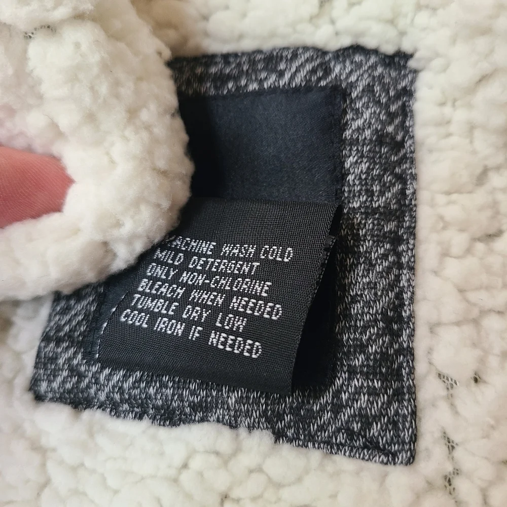 Me Jane Open Front Faux Sherpa Vest, Grey And White, Size 12 (Girl's)